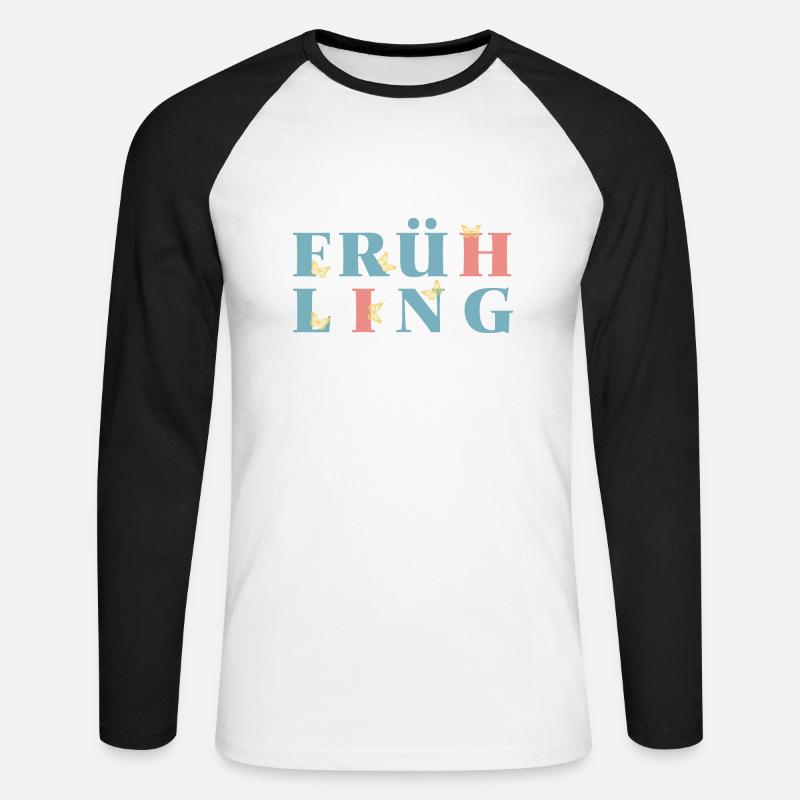 Hol Dir den Frühling nach Hause - Endlich Frühling - Unisex Baseballshirt langarm - Weiß/Schwarz