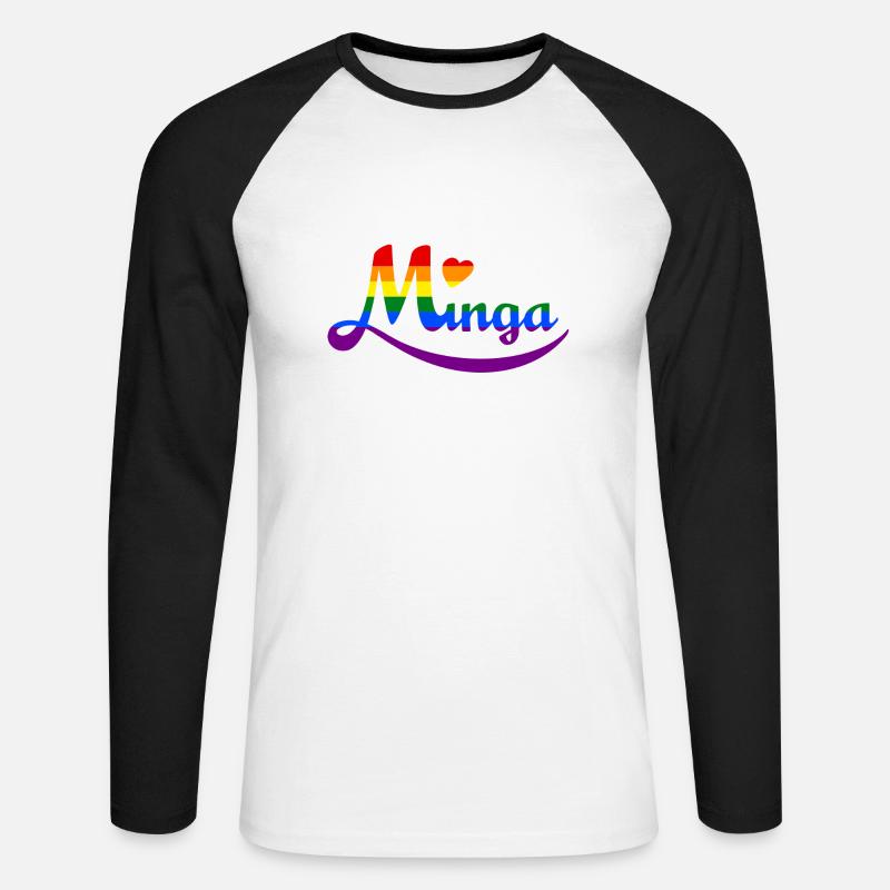 Minga Pride - Unisex Baseballshirt langarm - Weiß/Schwarz