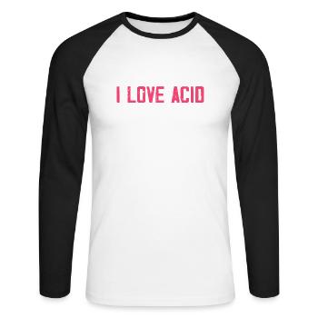 J’adore l’injection de peau acide Tox Facialist - T-shirt baseball manches longues Homme - blanc/noir - Devant - Nik (191cm)