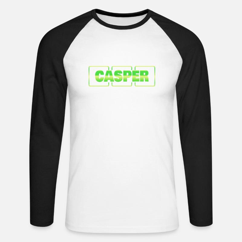 Casper als Geschenkidee - Unisex Baseballshirt langarm - Weiß/Schwarz