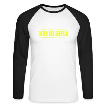 Reith bei Seefeld, Autriche - T-shirt baseball manches longues Homme - blanc/noir - Devant - Nik (191cm)