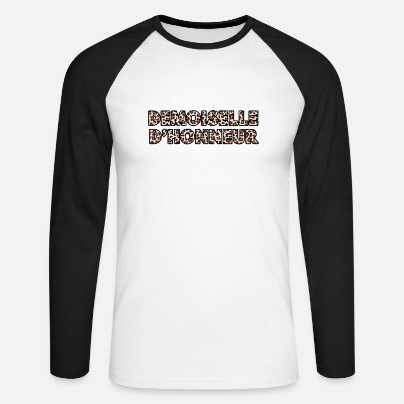 Leopard Brautjungfer - Unisex Baseballshirt langarm - Weiß/Schwarz
