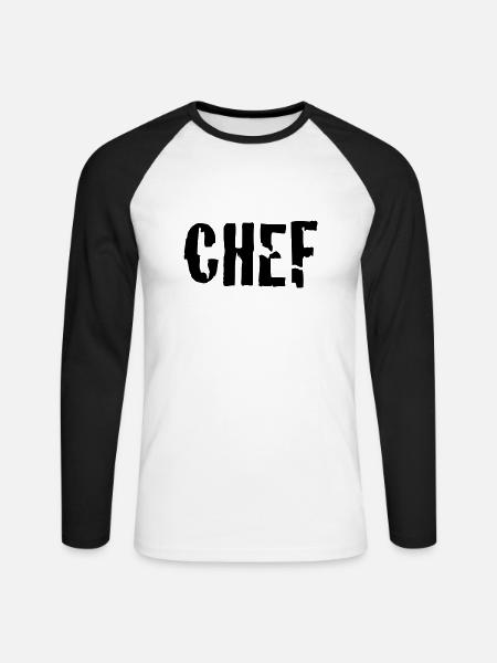 chef - Unisex Long Sleeve Baseball T-Shirt - white/black