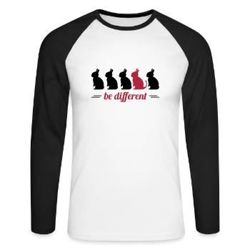 be different lapins Hare Easter bunny bunny - T-shirt baseball manches longues Homme - blanc/noir - Devant - Nik (191cm)