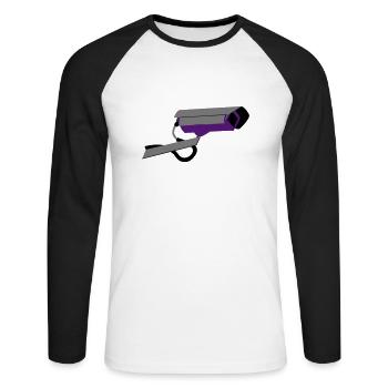 Security camera - Unisex Long Sleeve Baseball T-Shirt - white/black - Front - Nik (191cm)