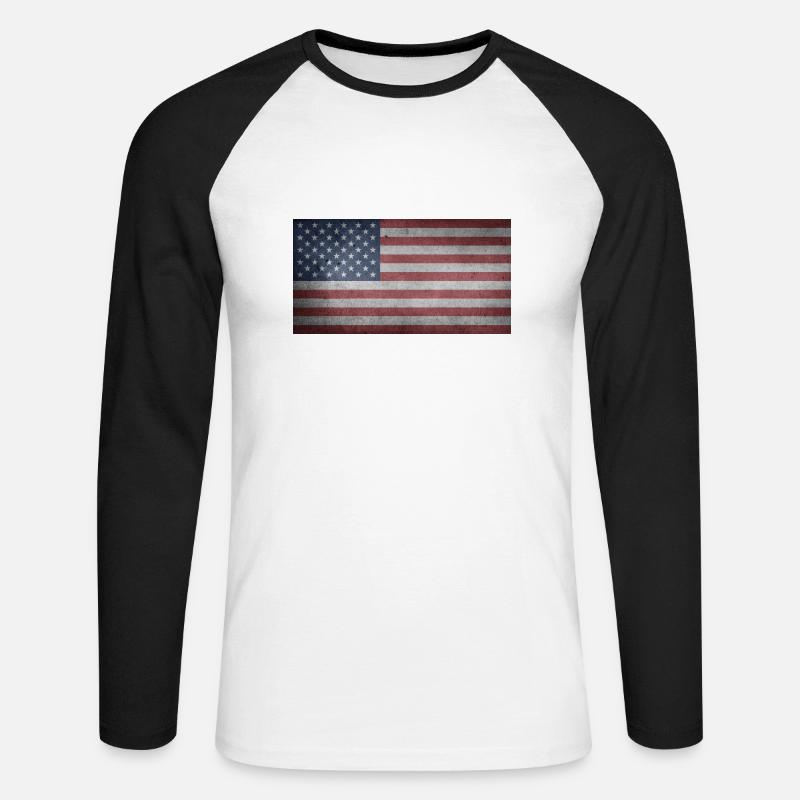 american eagle - Unisex Baseballshirt langarm - Weiß/Schwarz