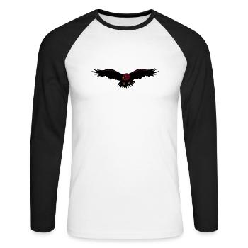 Eagle de - Unisex Baseballshirt langarm - Weiß/Schwarz - Vorne - Nik (191cm)