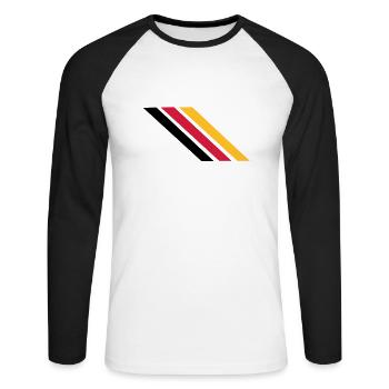Deutschland Fahne - Unisex Baseballshirt langarm - Weiß/Schwarz - Vorne - Nik (191cm)