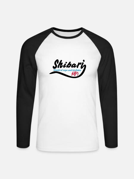 Shibari World 1 3-farbig - Unisex Baseballshirt langarm - Weiß/Schwarz