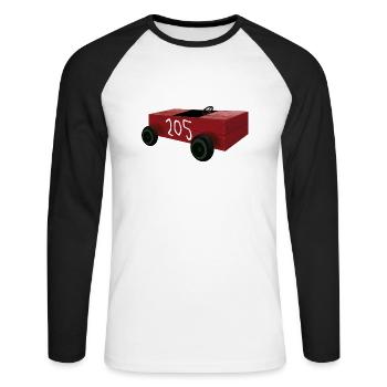 Caisse a savon 205 - T-shirt baseball manches longues Homme - blanc/noir - Devant - Nik (191cm)