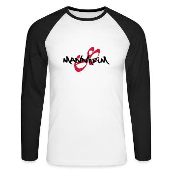 Mannheim-Graffiti - Unisex Baseballshirt langarm - Weiß/Schwarz - Vorne - Nik (191cm)