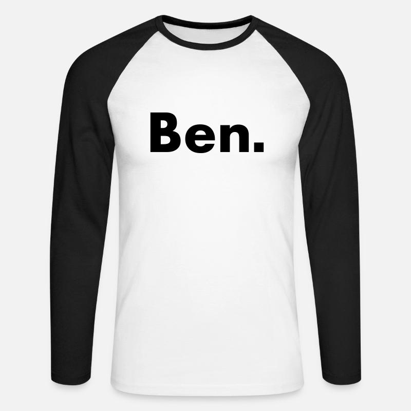 Ben - Name - Scripture - Benedict - Benjamin - Unisex Long Sleeve Baseball T-Shirt - white/black