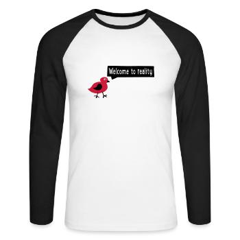 realité - T-shirt baseball manches longues Homme - blanc/noir - Devant - Nik (191cm)
