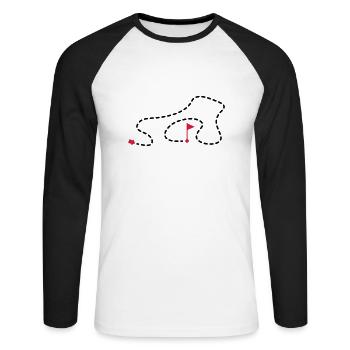 route_1f2 - Unisex Long Sleeve Baseball T-Shirt - white/black - Front - Nik (191cm)