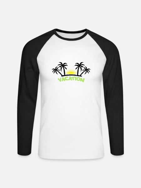 vacation3 - Unisex Baseballshirt langarm - Weiß/Schwarz