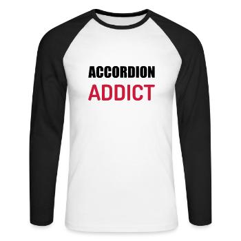 Accordion - Accordionist - Accordéon - Music - Unisex Long Sleeve Baseball T-Shirt - white/black - Front - Nik (191cm)