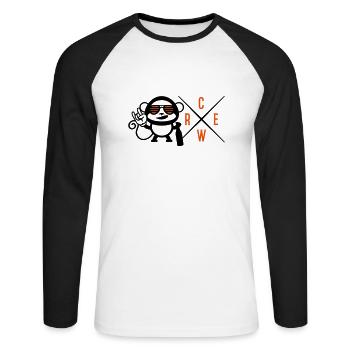 monkey crew - Unisex Baseballshirt langarm - Weiß/Schwarz - Vorne - Nik (191cm)