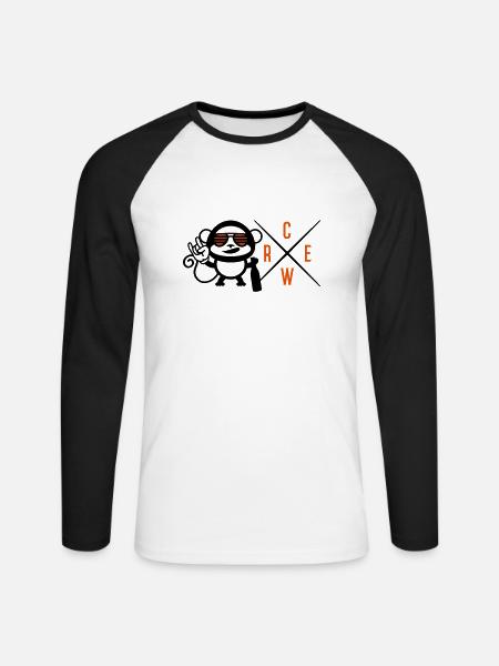 monkey crew - Unisex Baseballshirt langarm - Weiß/Schwarz