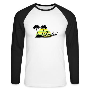 dubai - T-shirt baseball manches longues Homme - blanc/noir - Devant - Nik (191cm)