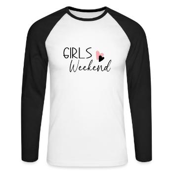Week-end des filles - T-shirt baseball manches longues Homme - blanc/noir - Devant - Nik (191cm)