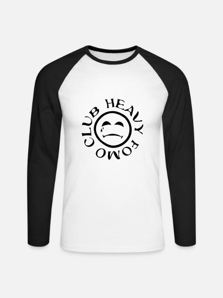 Heavy Fomo Club - T-shirt baseball manches longues Homme - blanc/noir