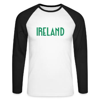 Ireland - Unisex Long Sleeve Baseball T-Shirt - white/black - Front - Nik (191cm)