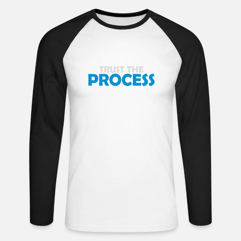 trust the process Zitat - Unisex Baseballshirt langarm - Weiß/Schwarz