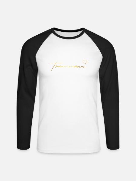 Traummann Geschenk in gold - Unisex Baseballshirt langarm - Weiß/Schwarz