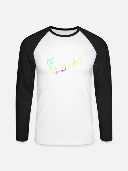 Motivation - without limits / no limits - Unisex Long Sleeve Baseball T-Shirt - white/black