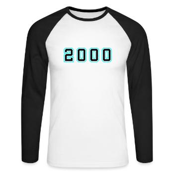 2000 Jahr Geburtstag - Unisex Baseballshirt langarm - Weiß/Schwarz - Vorne - Nik (191cm)