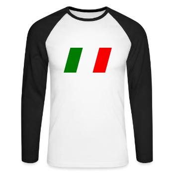 Italia - T-shirt baseball manches longues Homme - blanc/noir - Devant - Nik (191cm)