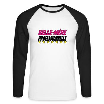 PROFESSIONELL Schwiegermutter - Unisex Baseballshirt langarm - Weiß/Schwarz - Vorne - Nik (191cm)