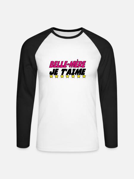 Stiefmutter, ich liebe dich - Unisex Baseballshirt langarm - Weiß/Schwarz