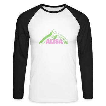 Mountaineering Alisa - Unisex Long Sleeve Baseball T-Shirt - white/black - Front - Nik (191cm)