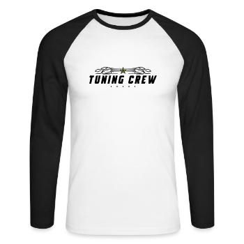 Tuning Crew Auto - Unisex Baseballshirt langarm - Weiß/Schwarz - Vorne - Nik (191cm)