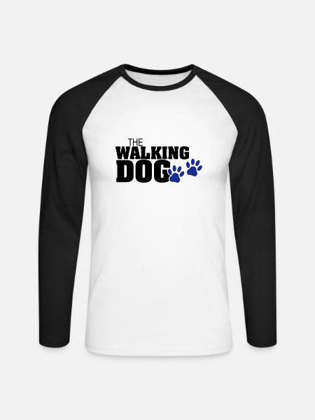 The Walking Dog Pfotenabdruck - Unisex Baseballshirt langarm - Weiß/Schwarz