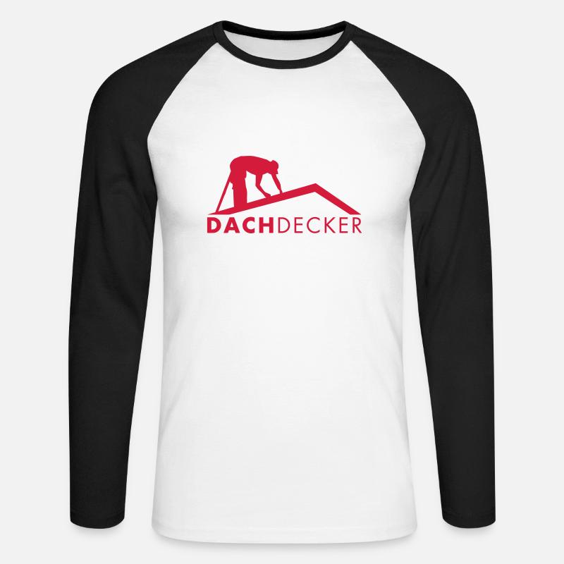 Dachdecker - Unisex Baseballshirt langarm - Weiß/Schwarz