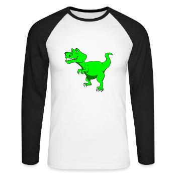 Dino for kids - Unisex Long Sleeve Baseball T-Shirt - white/black - Front - Nik (191cm)