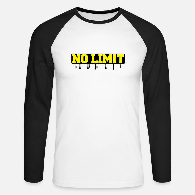no_limit2 - Unisex Baseballshirt langarm - Weiß/Schwarz