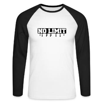no_limit1 - T-shirt baseball manches longues Homme - blanc/noir - Devant - Nik (191cm)