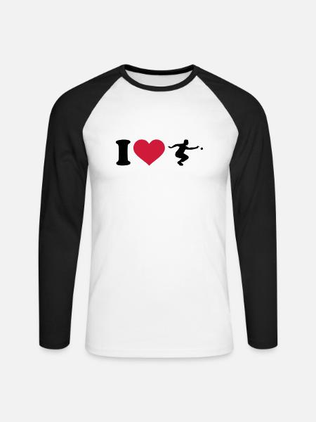 I love Boule - Unisex Baseballshirt langarm - Weiß/Schwarz