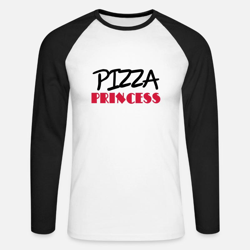 Pizza Princess - Unisex Baseballshirt langarm - Weiß/Schwarz