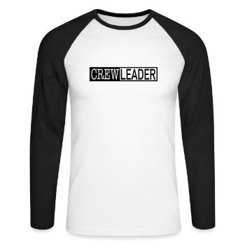 Crew Member - T-shirt baseball manches longues Homme - blanc/noir - Devant - Nik (191cm)