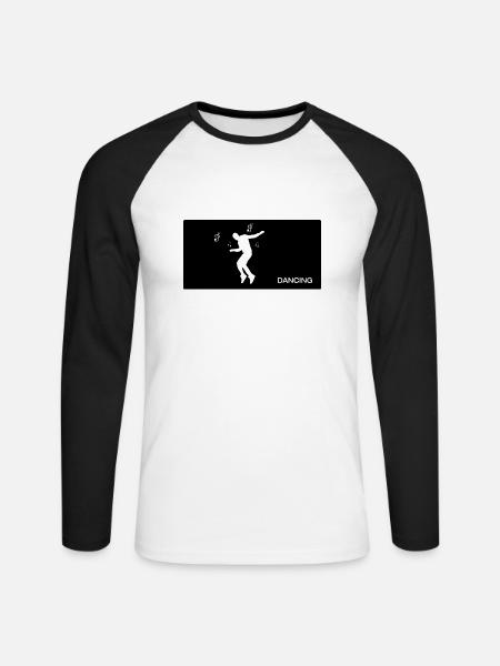 Dancing Dance Music - Unisex Baseballshirt langarm - Weiß/Schwarz