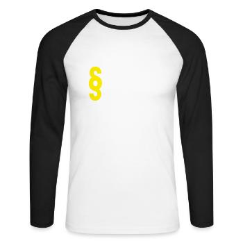 Jurist Spruch Jura - Unisex Baseballshirt langarm - Weiß/Schwarz - Vorne - Nik (191cm)