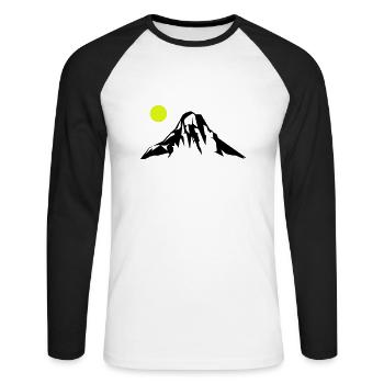 Montagnes Montagnes - T-shirt baseball manches longues Homme - blanc/noir - Devant - Nik (191cm)
