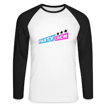 Party Crew Fun Stars Celebrate Team Friends Member - T-shirt baseball manches longues Homme - blanc/noir - Devant - Nik (191cm)