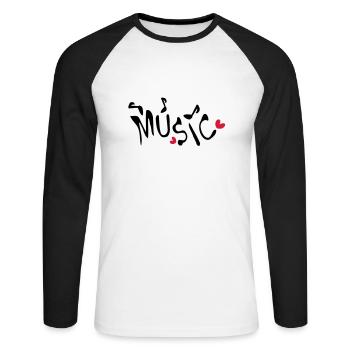 Music txt red hearts - Unisex Long Sleeve Baseball T-Shirt - white/black - Front - Nik (191cm)