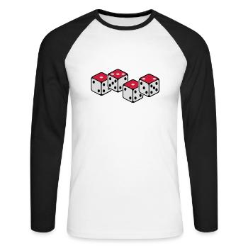 ACAB cube - Unisex Long Sleeve Baseball T-Shirt - white/black - Front - Nik (191cm)