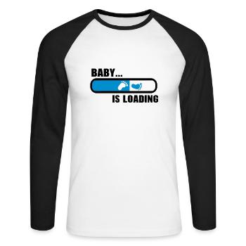 Baby loading - Unisex Long Sleeve Baseball T-Shirt - white/black - Front - Nik (191cm)